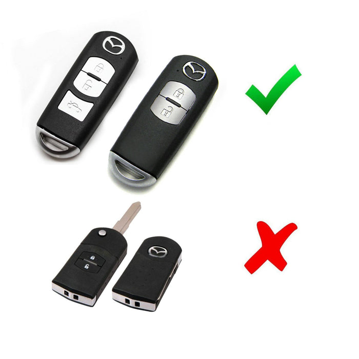 Mazda Key Fob Shell Carbon Fiber Smart Key Fob Shell w/ Button Skin For Mazda 3 5 6 CX3 CX ...