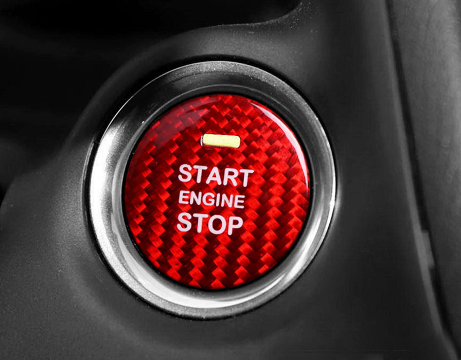 Real Carbon Fiber Keyless Engine Push Start Button For Hyundai Sonata Elantra...
