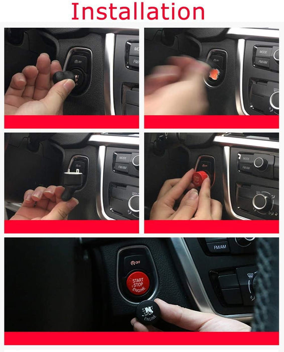 Red Trim Crystal Series Engine Push Start Button For 20-up Jaguar F-PACE XE XF