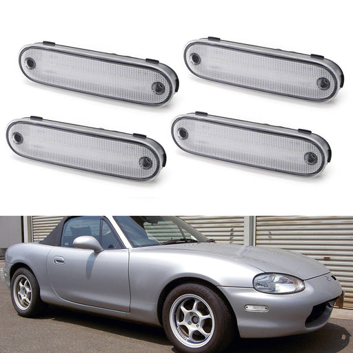 Clear Side Marker Light Housing w/Pigtails Replacements For 1990-2005 Miata MX-5