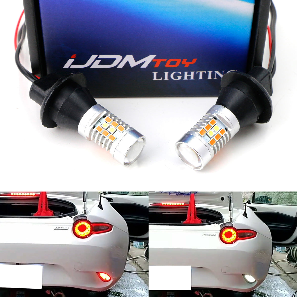 Red/White LED Rear Fog/Reverse Light Conversion Kit For 2016-up Mazda ...