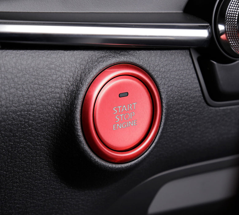 Red Keyless Engine Push Start Button Decoration Ring Trim For 2019-up Mazda 3