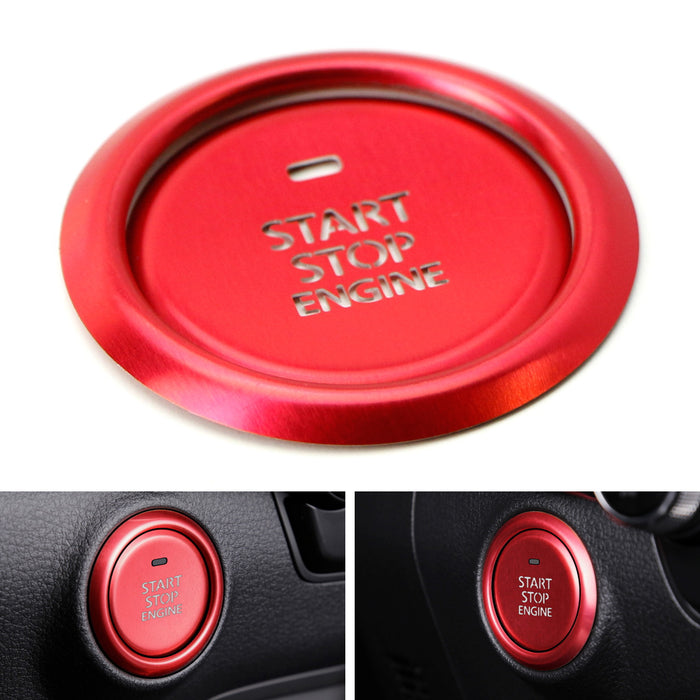 2pc Red Keyless Engine Push Start Button & Surrounding Ring For 2019-up Mazda 3