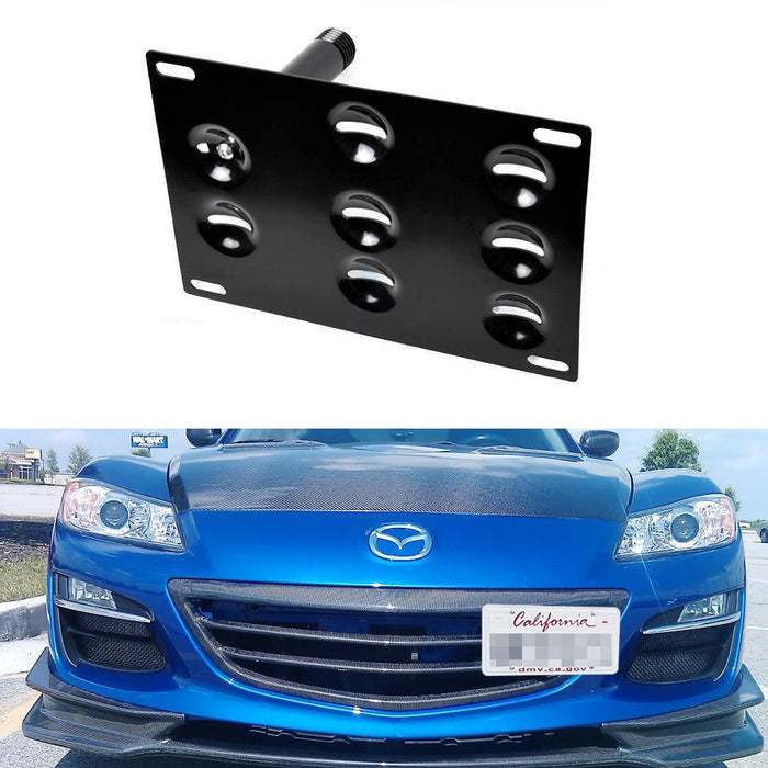 Front Bumper Tow Hook License Plate Mounting Bracket Holder For 08-12 Mazda RX-8