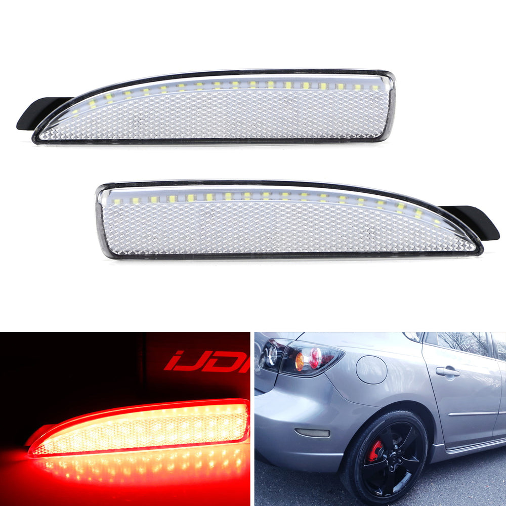 thumbnail image 2 of IJDMTOY Smoked Lens 90-SMD Full Red LED Side Marker Light For 2004-2008 Mazda 3 2 of 4