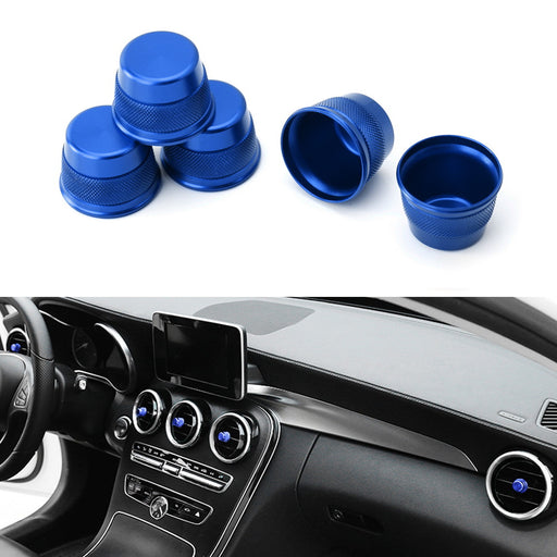 Blue Air Conditioner Vent/Opening Knob Covers For Mercedes W205 X205 C GLC-Class