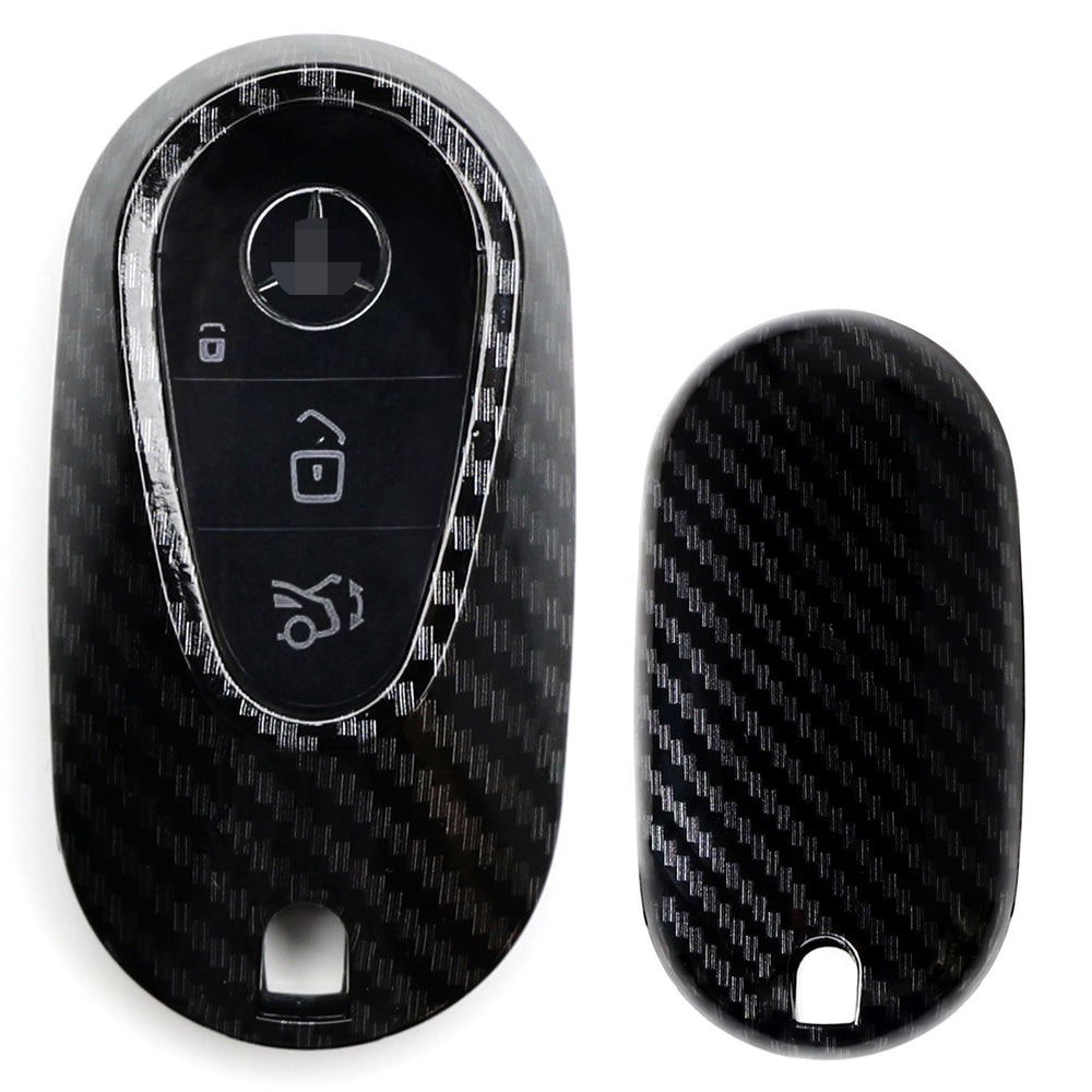 Carbon Fiber Pattern Key Fob Shell For W223 S-Class, W206 C-Class Oval Smart Key