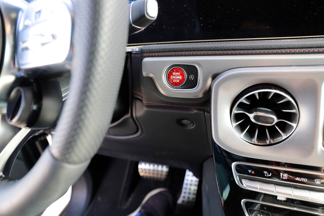 Carbon Fiber Keyless Engine Push Start Button Cover For Mercedes A CLA GLA GLS G