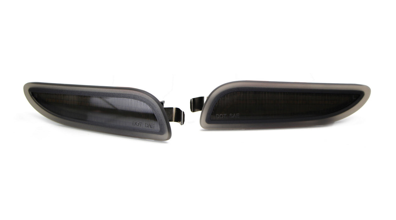 Euro Smoked LED Side Marker Lights For Mercedes W204 C250 C300 2012-2014 – White Light, Black Housing