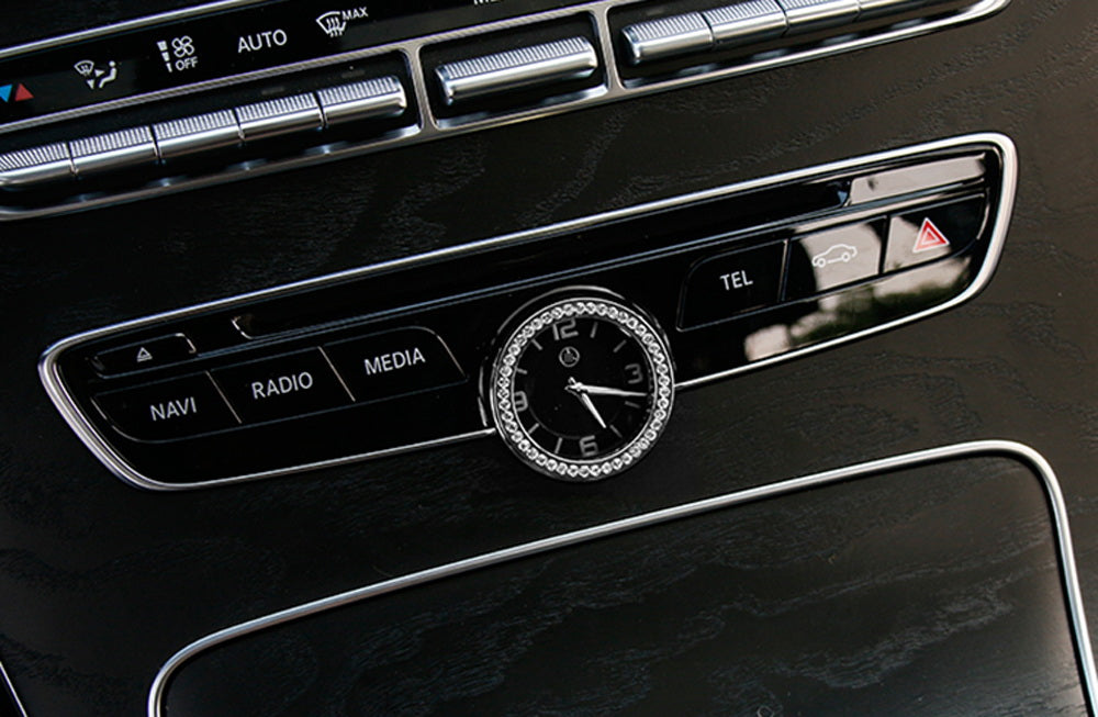 IJDMTOY Silver Chrome Crystal Bling Cover For Mercedes Multimedia Control Knob (W205, W213, X205)