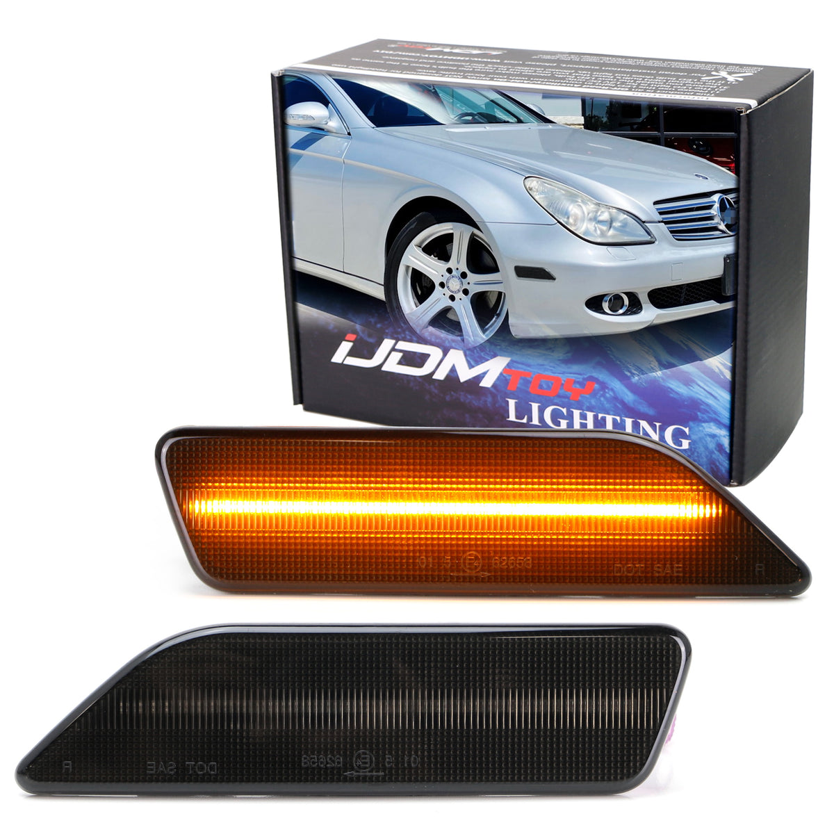 IJDMTOY Smoked Lens LED Front Side Marker Light Kit For 2015-2017 Chrysler 200