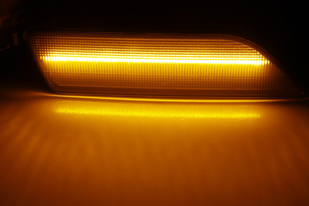 Smoked Lens Amber Full LED Strip Front Side Marker Lights For 06-11 Mercedes CLS