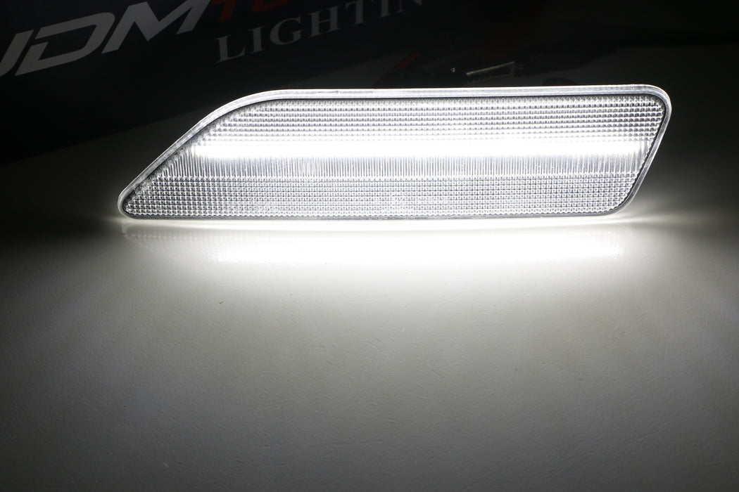 Clear Lens White Full LED Strip Front Side Marker Lights For 06-11 Mercedes CLS