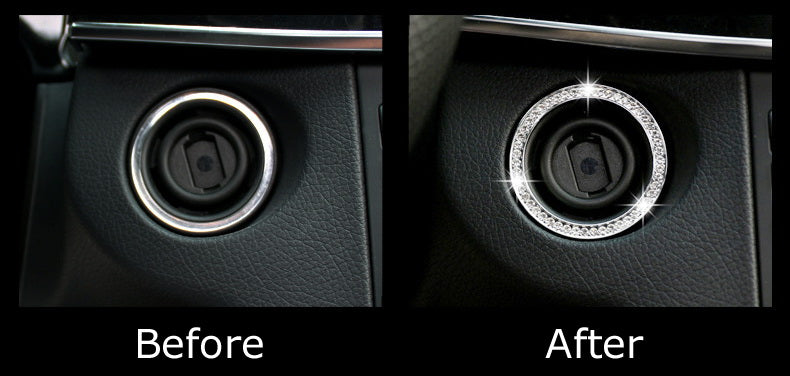 Crystal Keyless Engine Start/Stop Push Start Button Decoration Trim For Mercedes