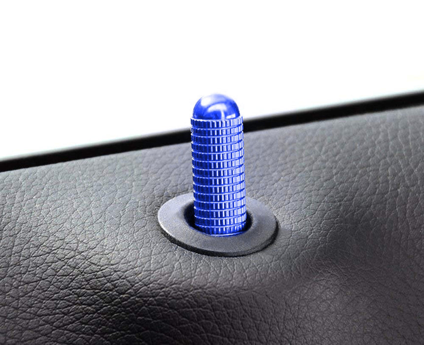 Blue Aluminum Bolt-On Replace Door Lock Knobs For 14-up Mercedes CLA GLA Class