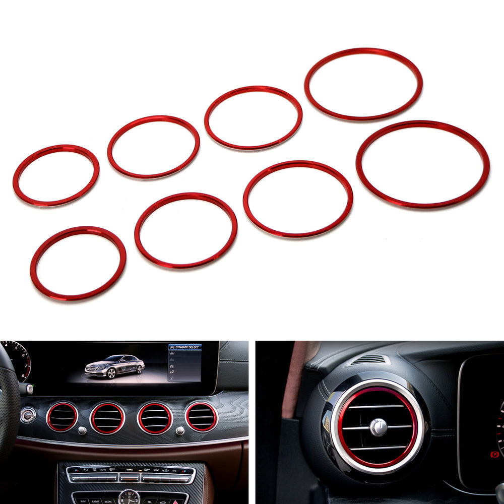 8pc Red Air Conditioner Vent/Opening Decoration Trims For 17-20 Mercedes E-Class