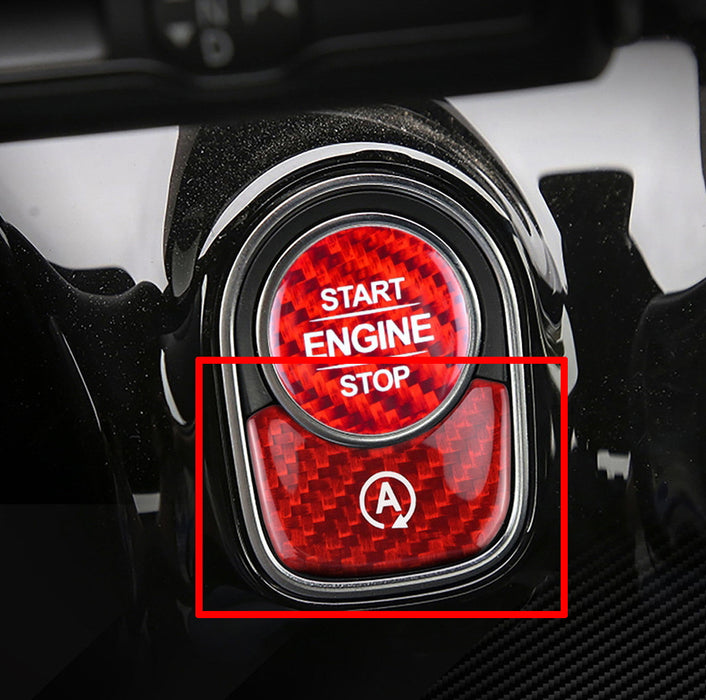Carbon Fiber Keyless Engine Push Start Button Cover For Mercedes A CLA GLA GLB