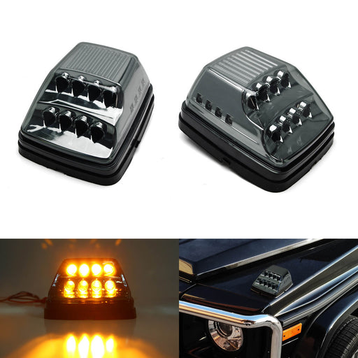 Smoked Lens Amber LED Turn Signal Lamps w/White LED Parking For Mercedes G-Class
