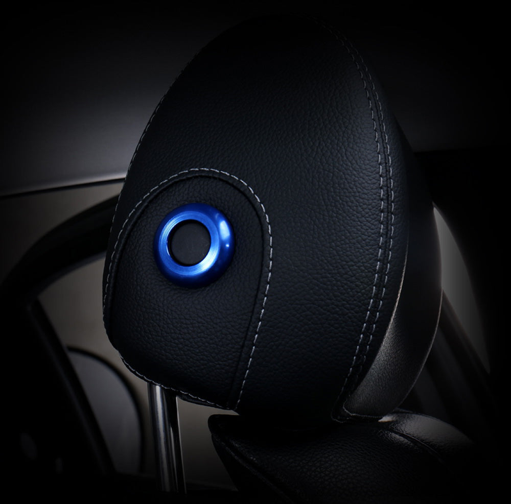 Premium Sports Blue 2 Headrest Button Trims For Mercedes W205 C-Class ...