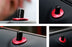 Red Aluminum Decorative Door Lock Knob Covers For Mercedes C E S GLC GLE Class