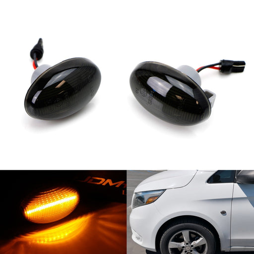Smoked Lens Amber LED Side Marker Lamps For 03+ Mercedes Metris Vito V-Class Van