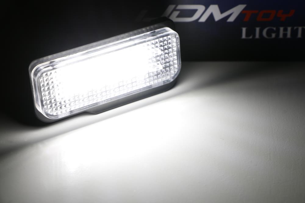 OEM-Fit 3W Full LED License Plate Light Kit For Mercedes-Benz C E CLS Class, Powered by 18-SMD Xenon White LED & Can-bus Error Free-iJDMTOY