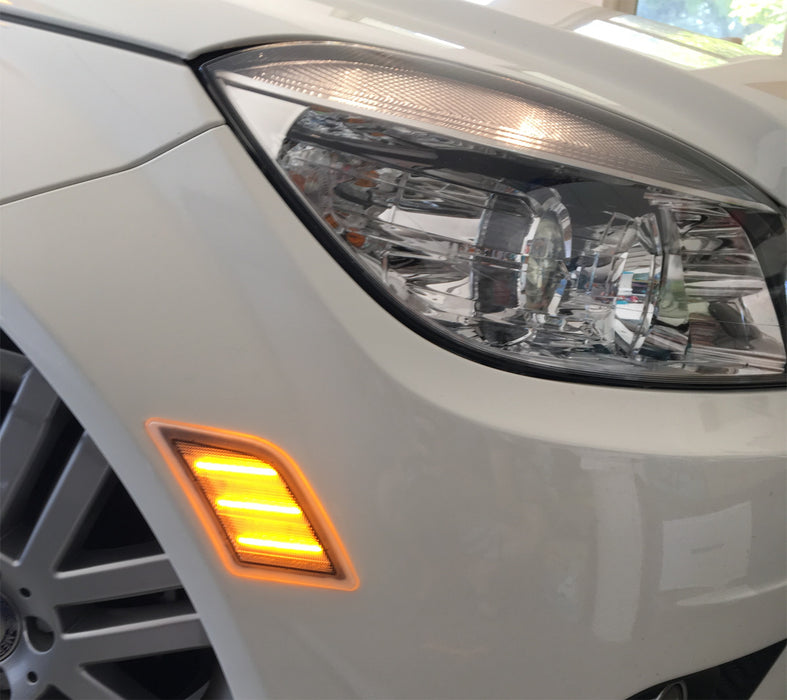 IJDMTOY Euro Clear Lens Amber LED Side Marker Lights 2012-2014 Mercedes W204 LCI C-Class