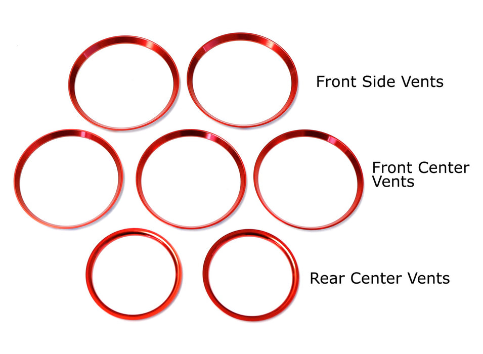 Red AC Vent Outer Trim Decoration Cover Set For Mercedes W205 C-Class GLC-Class