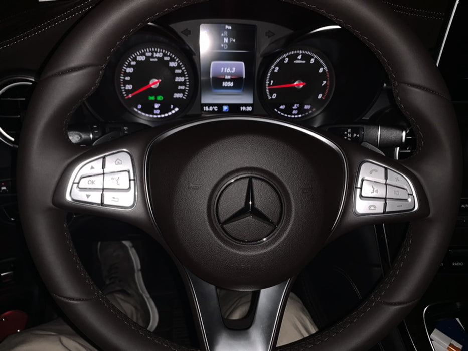 Silver 12pc Steering Wheel Control/Button Trims For Mercedes W205 C, X205  GLC — iJDMTOY.com
