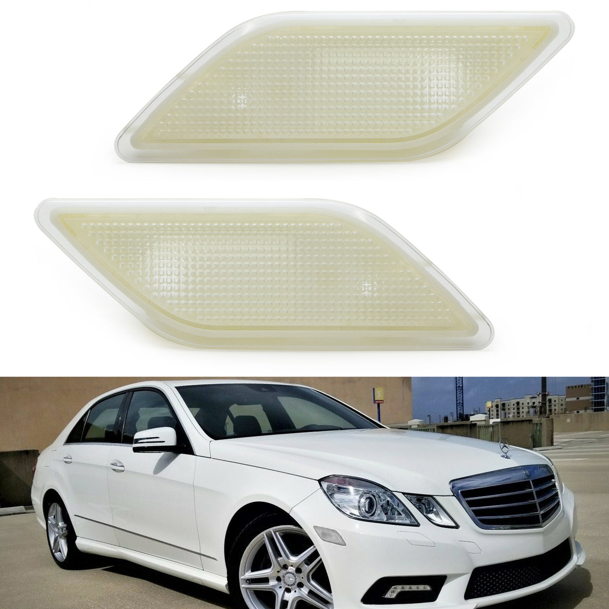 Clear Lens Front Side Marker Housings For 201013 Mercedes W212 EClas