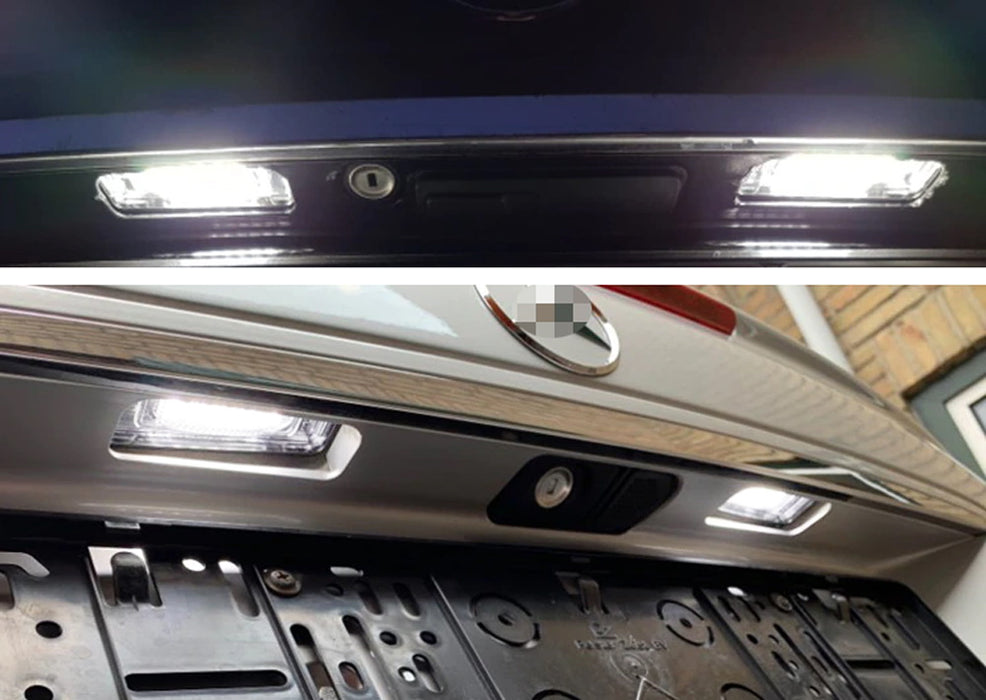 18-SMD White Full LED License Plate Lights For Mercedes 2000-2006 W220 S-Class