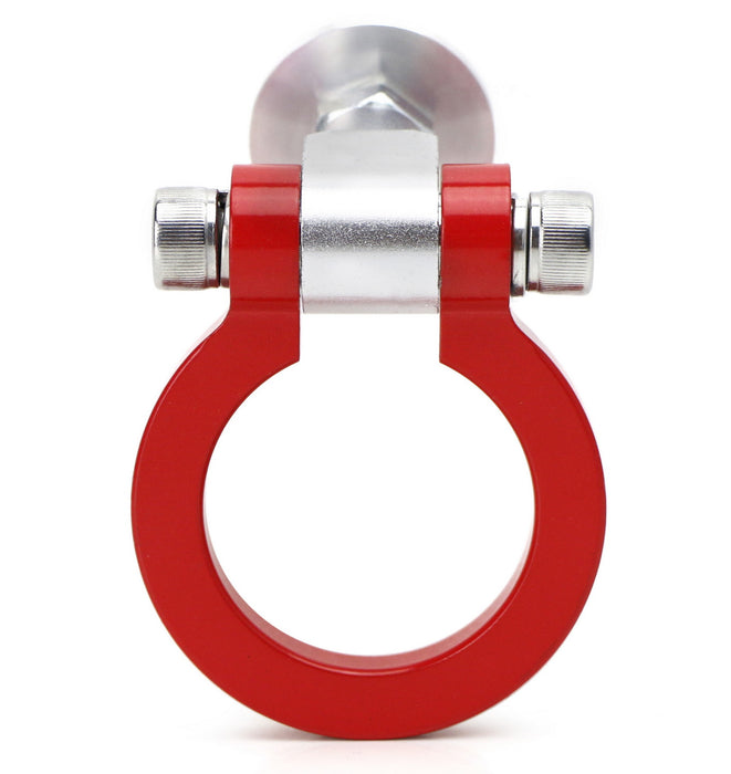 Full Metal Universal Fit Red Track Racing Style Tow Hook Ring Appearance Kit