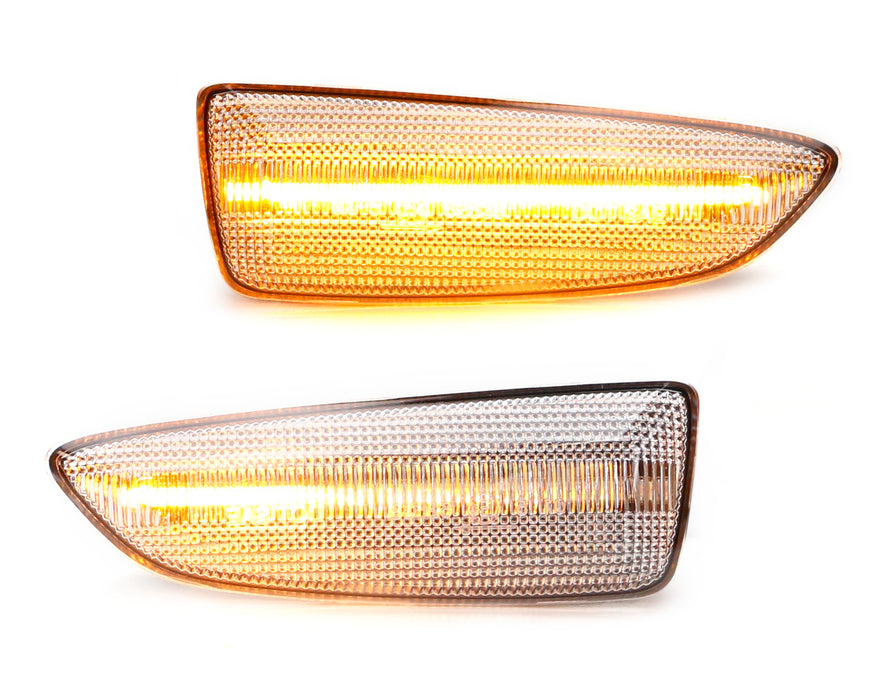 Clear Lens Sequential Full LED Amber Side Marker Lights For 2018-20 Buick Regal