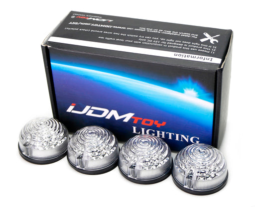 Amber LED Front & Rear Turn Signal Light Kit For Land Rover Defender Series 1 2