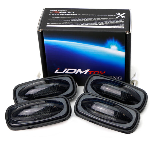 4pc Smoked Lens LED Fender Bed Side Marker Lights (Amber + Red) For Dodge RAM HD