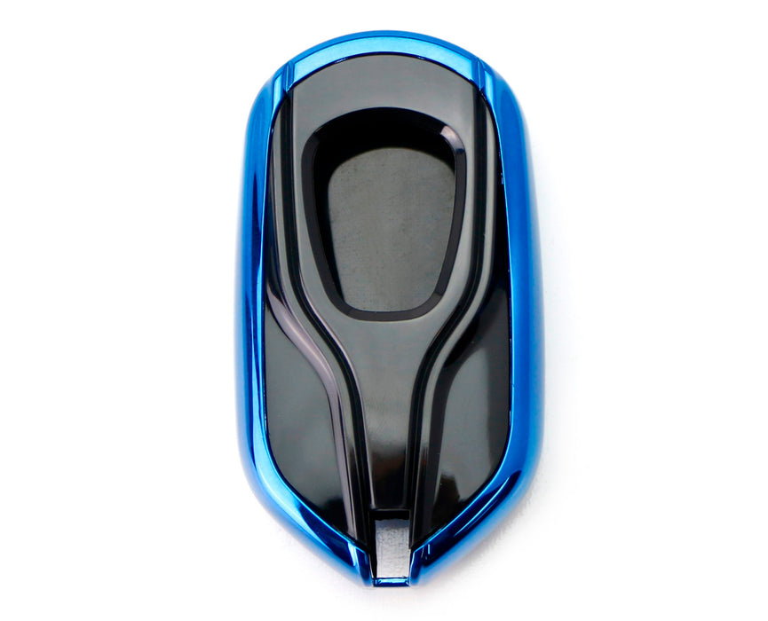 Chrome Blue TPU Key Fob Case For 13+ Maserati Quattroporte Ghibli, 17+ Levante