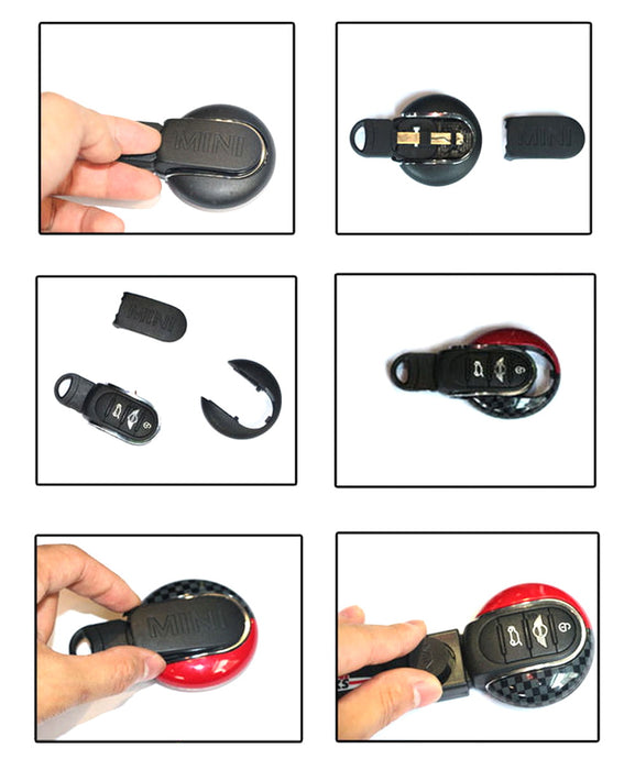 Black UK Union Jack Style Key Cap Shell For MINI Cooper 3rd Gen F55 F56 F57 F54