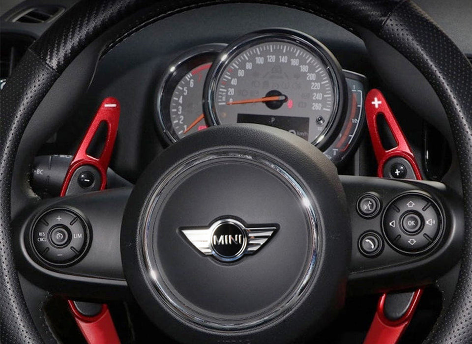 Red Steering Wheel Paddle Shifter Extension For MINI Cooper F55 F56 F57 F54, F60
