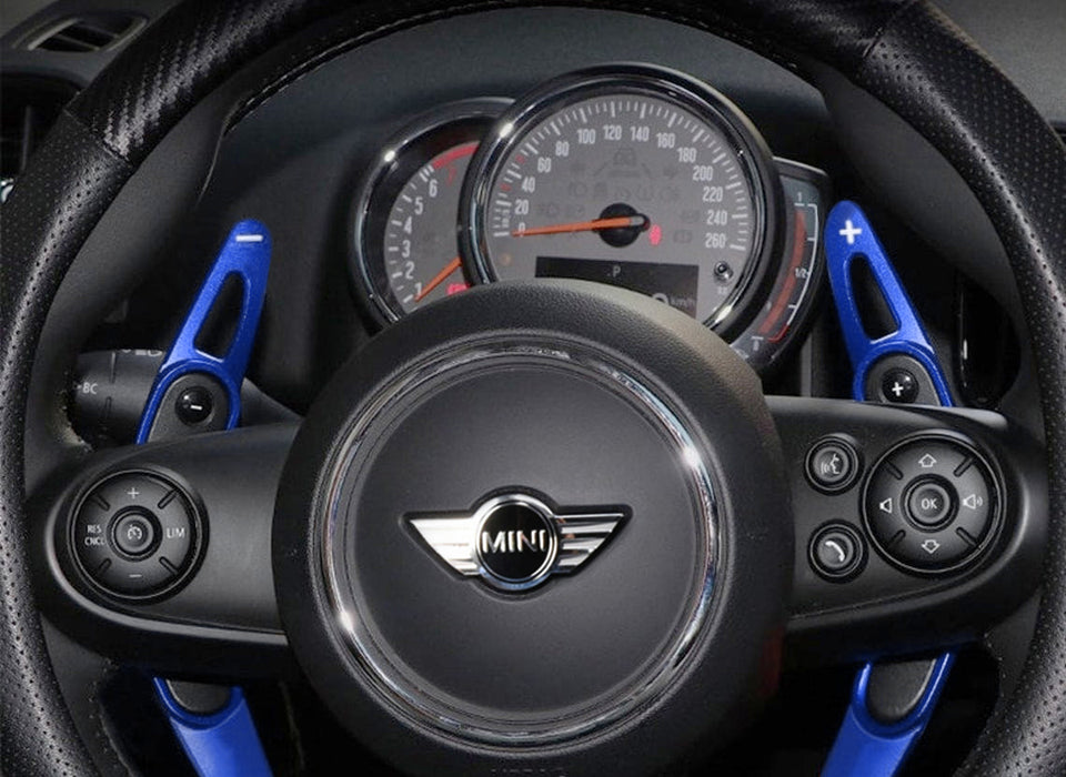 Blue Steering Wheel Paddle Shifter Extension For MINI Cooper F55 F56 F57 F54 F60