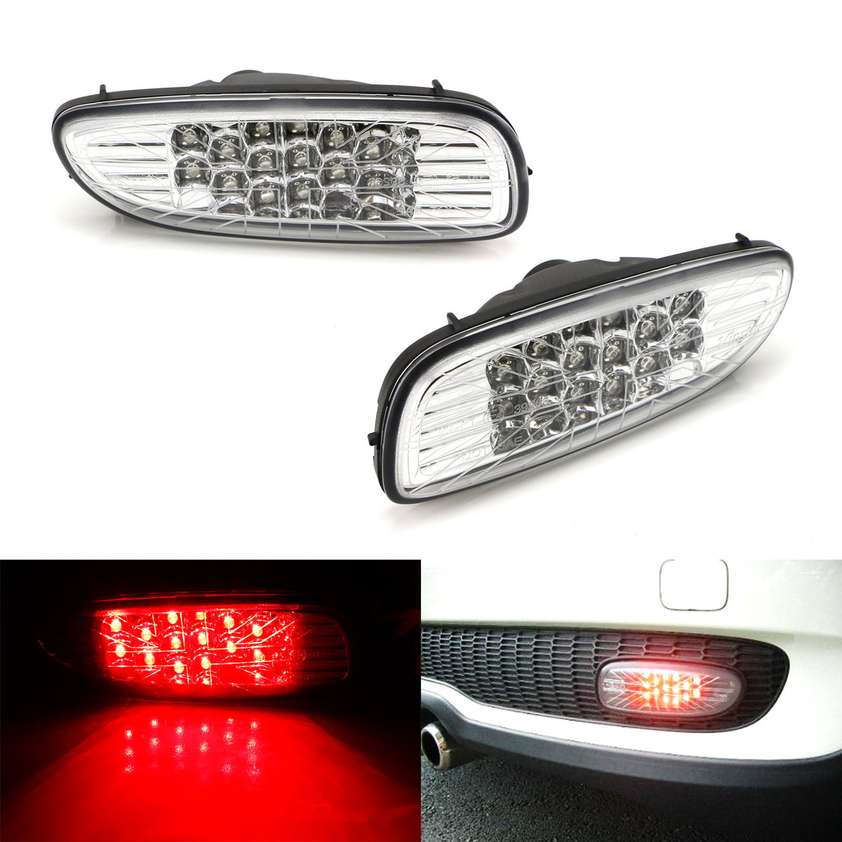 Clear Lens Union Jack Full LED Rear Fog Lamps Assembly For MINI R56 R5 ...