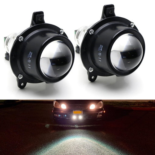 Mini 1.75-Inch Projector Fog Light Assembly w/ H11 Halogen Bulbs For Most Cars..