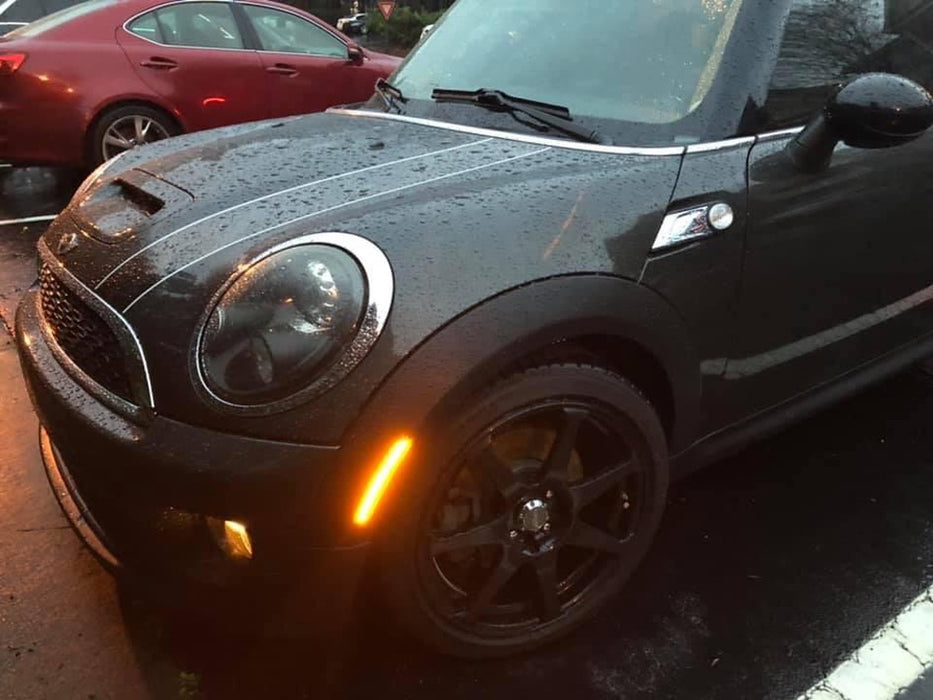 Mini Cooper Side Marker Light Smoked LED Side Marker Light Set For 2007-2013/14 MINI Cooper - Amber Front, Red Rear Mini Cooper S Check Engine Light - Foto 7