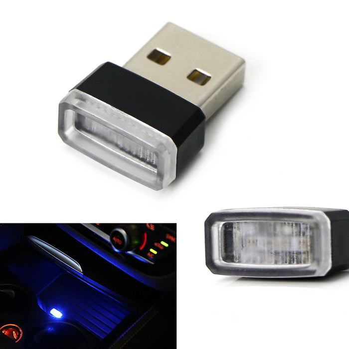 (1) Ultra Blue USB Plug-In Miniature LED Car Interior Ambient Lighting Kit