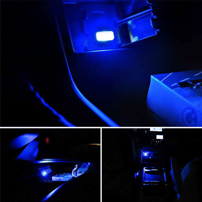 Mini Car Led Kit Car Interior Ambient Lighting Kit Ultra Blue USB Plug-In Miniature LED ...