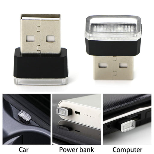 (1) Xenon White USB Plug-In Miniature LED Car Interior Ambient Lighting Kit