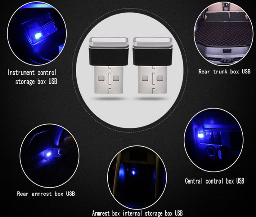 (1) Xenon White USB Plug-In Miniature LED Car Interior Ambient Lighting Kit
