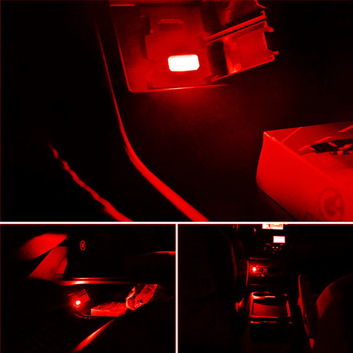 (1) Brilliant Red USB Plug-In Miniature LED Car Interior Ambient Lighting Kit