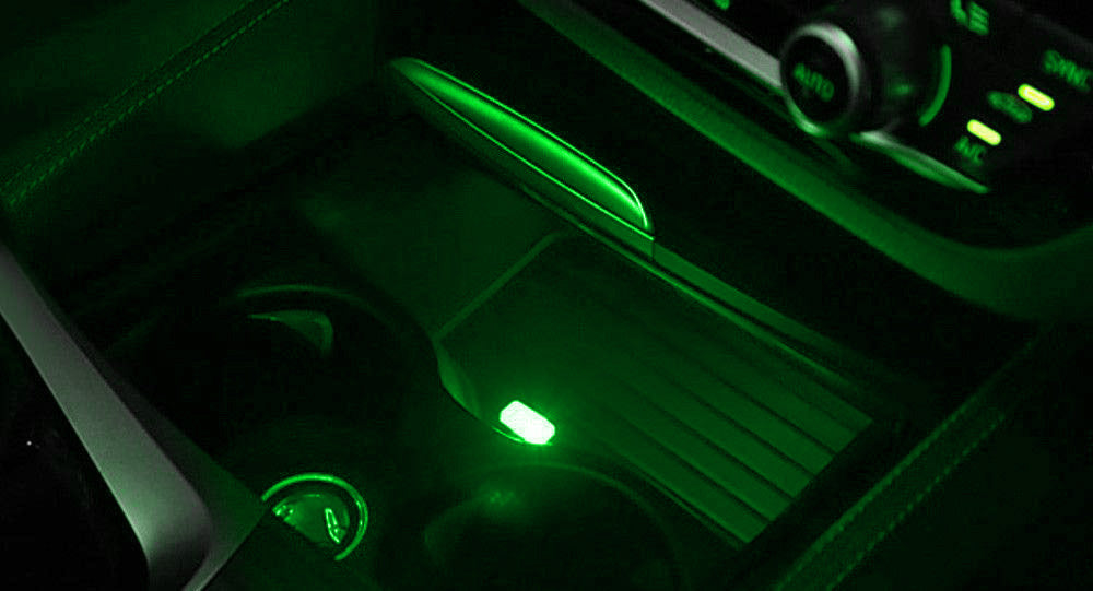 (1) Emerald Green USB Plug-In Miniature LED Car Interior Ambient Lighting Kit