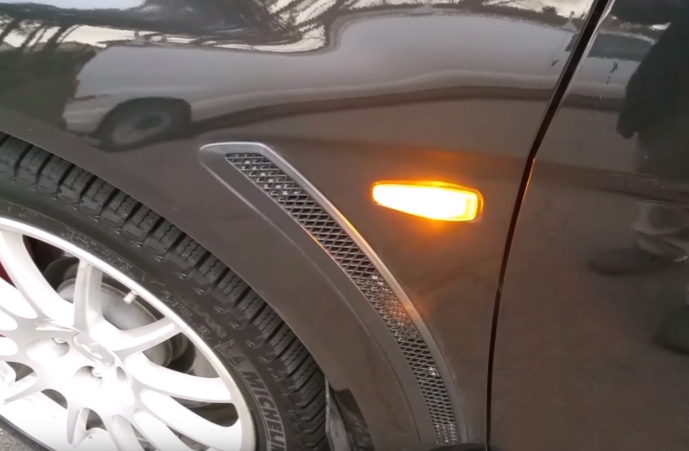 Smoke Lens Amber LED Front Side Marker Lights For Mitsubishi Lancer Evo X Mirage