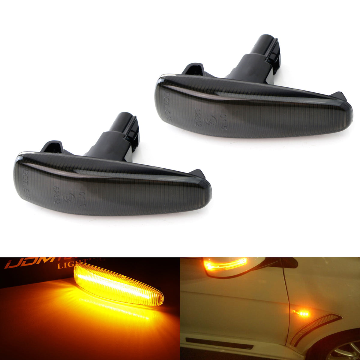 Smoke Lens Amber LED Front Side Marker Lights For Mitsubishi Lancer Ev —  iJDMTOY.com